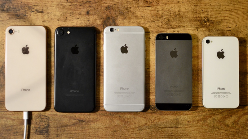 Some of my iPhones on my desk.